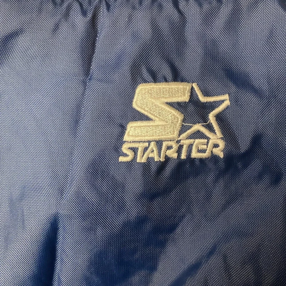 Starter XL Notre Dame Fighting Irish Windbreaker Blue Nylon Pullover READ